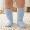 BW-61-2243S: Baby 3/4 Length Socks - Sky Blue